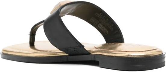 GUESS USA logo-engraved leather sandals Black