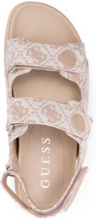 GUESS USA logo-jacquard strappy sandals White