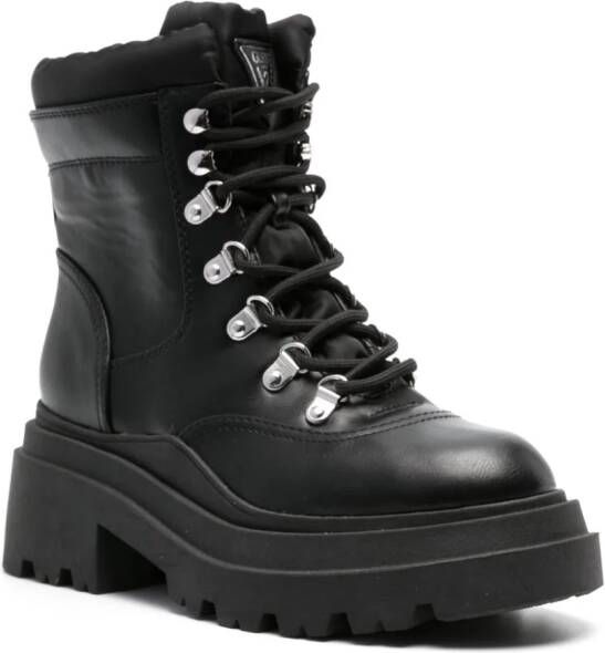 GUESS USA Vaney lace-up combat boots Black