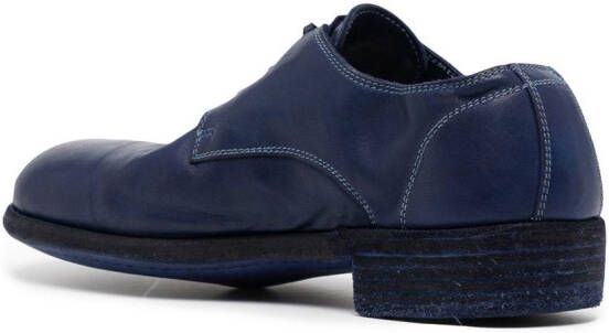Guidi 30mm lace-up leather derby shoes Blue