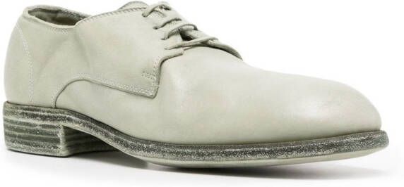 Guidi 30mm lace-up leather derby shoes Green