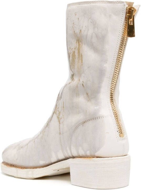 Guidi 40mm metallic-detail ankle boots White