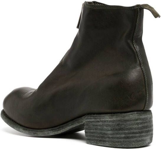 Guidi 40mm zip-up leather ankle boots Green