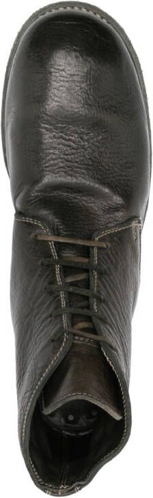 Guidi 793x lace-up pebbled boots Green