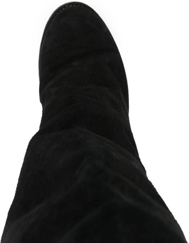 Guidi asymmetric-heel knee boots Black