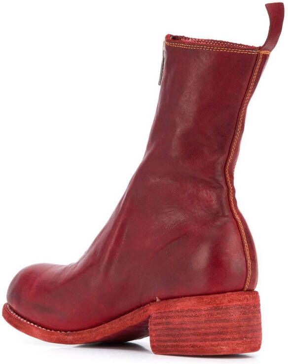 Guidi calf-length zip-up boots Red