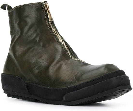 Guidi cracked-effect ankle boots Green
