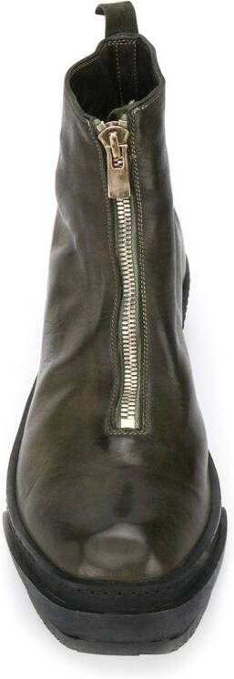 Guidi cracked-effect ankle boots Green