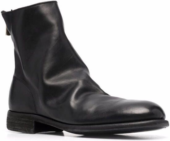 Guidi crinkled-effect ankle boots Black