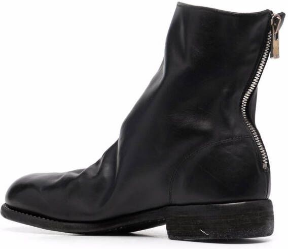 Guidi crinkled-effect ankle boots Black
