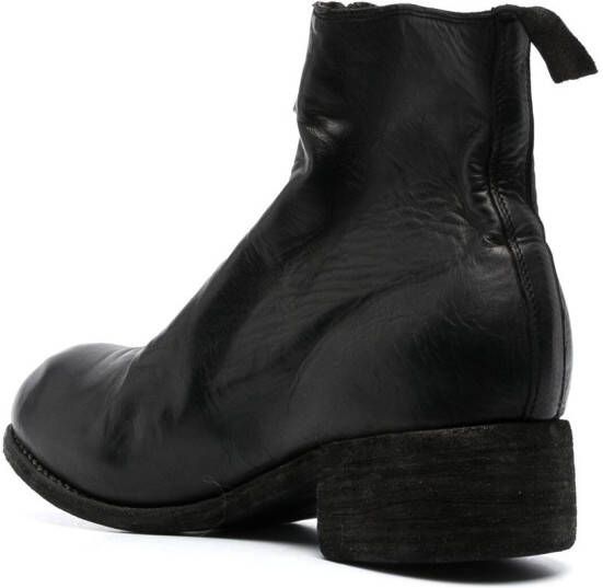 Guidi crinkled zip-detail boots Black