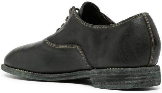 Guidi distressed sole- detail oxfords Green