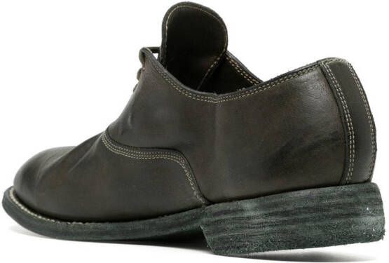 Guidi distressed sole leather oxfords Green