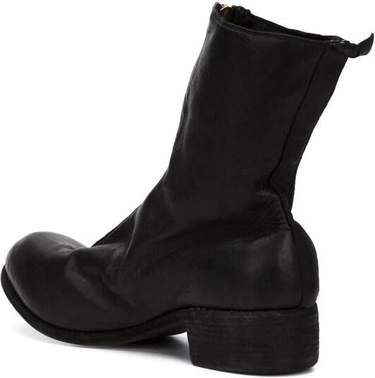 Guidi distressed zip-up boots Black