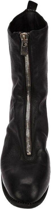 Guidi distressed zip-up boots Black