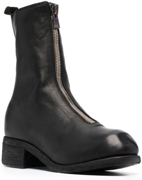 Guidi front-zip ankle boots Black