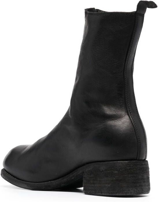Guidi front-zip ankle boots Black
