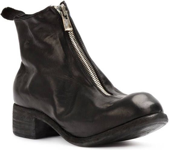 Guidi front zip ankle boots Black