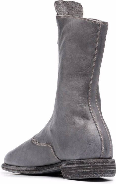 Guidi front zip ankle boots Grey