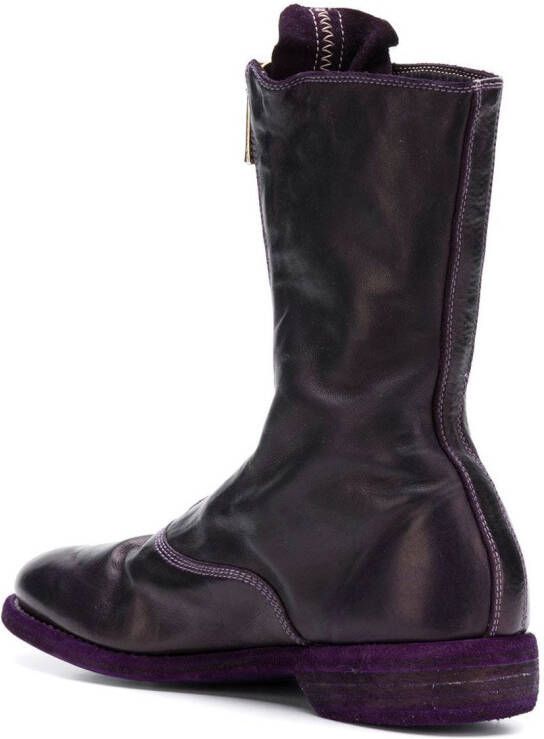 Guidi front zip boots Purple