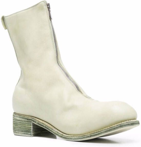 Guidi front-zip round-toe boots Neutrals