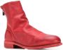Guidi grained-effect ankle boots Red - Thumbnail 2