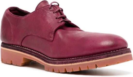 Guidi horse-leather Derby shoes Pink