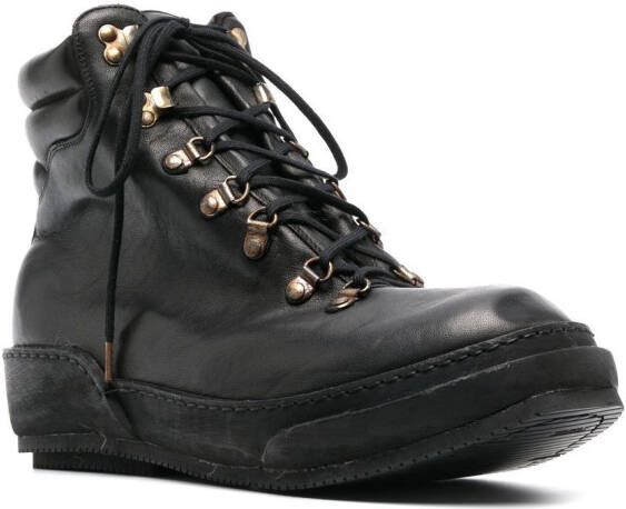 Guidi lace-up leather ankle boots Black