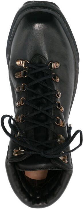Guidi lace-up leather ankle boots Black
