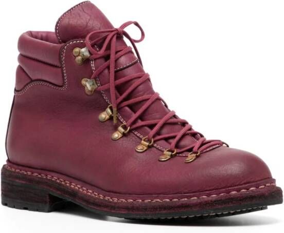 Guidi lace-up leather boots Pink