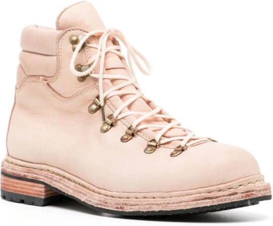 Guidi lace-up leather boots Pink