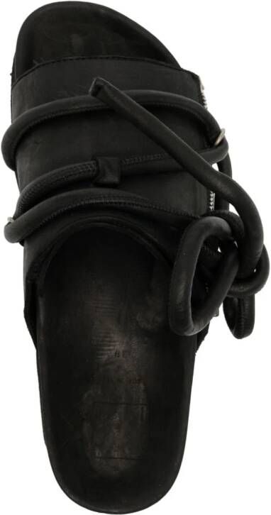 Guidi lace-up leather sandals Black