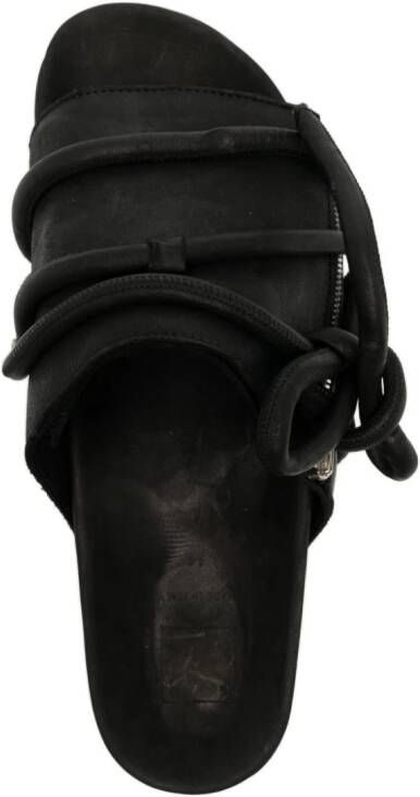Guidi lace-up leather sandals Black