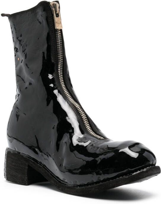 Guidi laminated leather boots Black