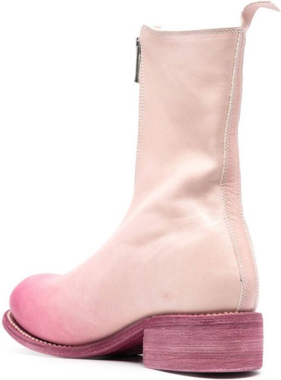 Guidi leather zip-up boots Pink