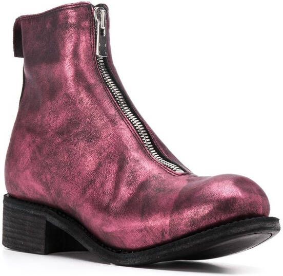 Guidi metallic ankle boots Purple