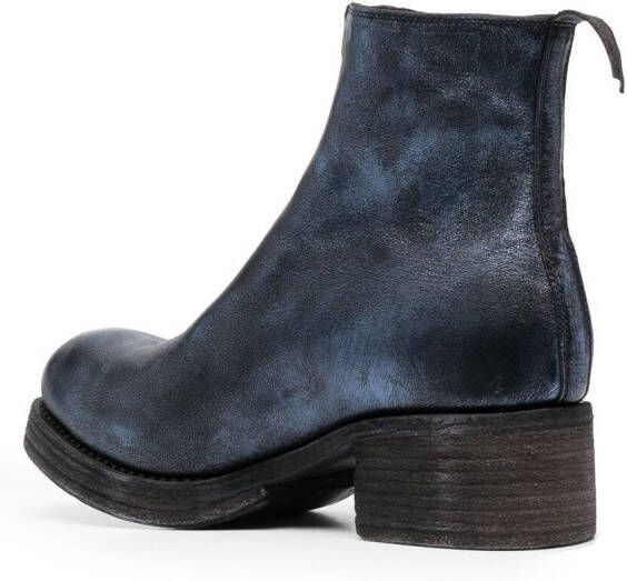 Guidi metallic-sheen leather boots Blue
