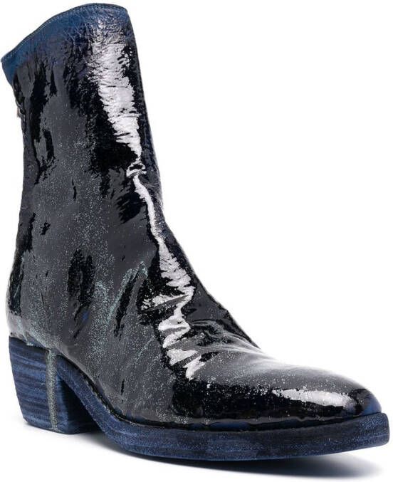 Guidi painted patent leather boots Blue