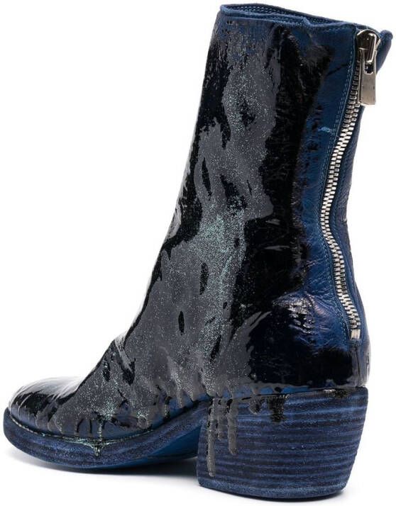 Guidi painted patent leather boots Blue