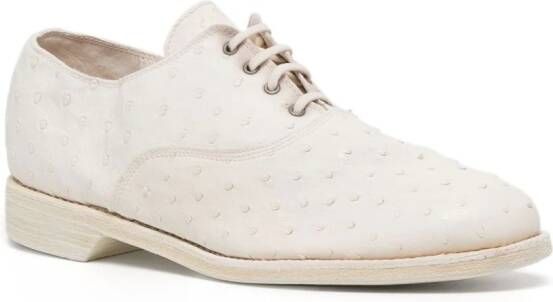 Guidi panelled leather derby shoes White