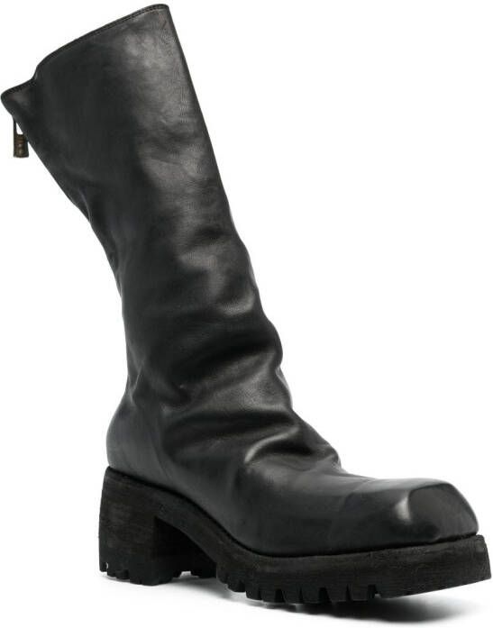 Guidi rear zip-fastening leather boots Black