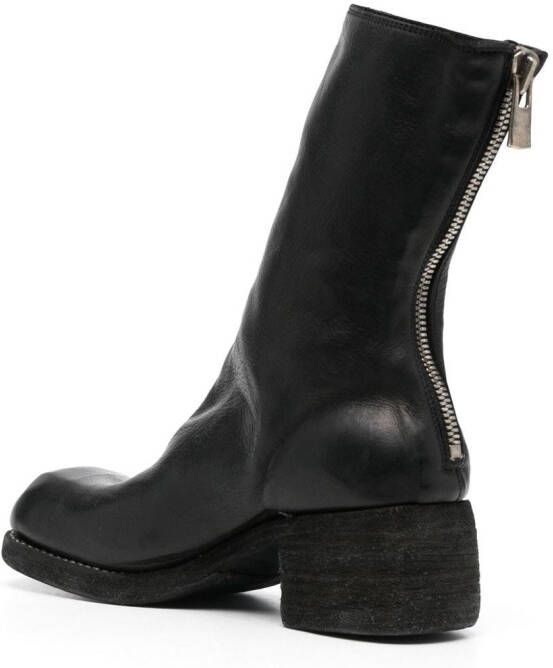 Guidi rear-zip horse leather boots Black