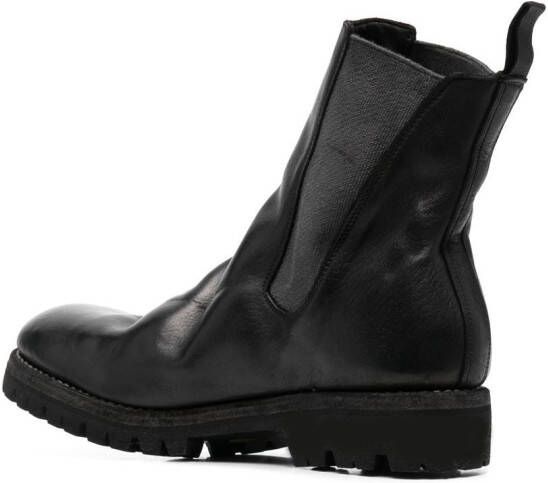 Guidi ridged leather Chelsea boots Black