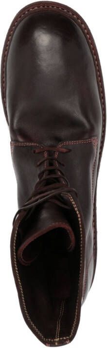 Guidi round-toe leather boots Red