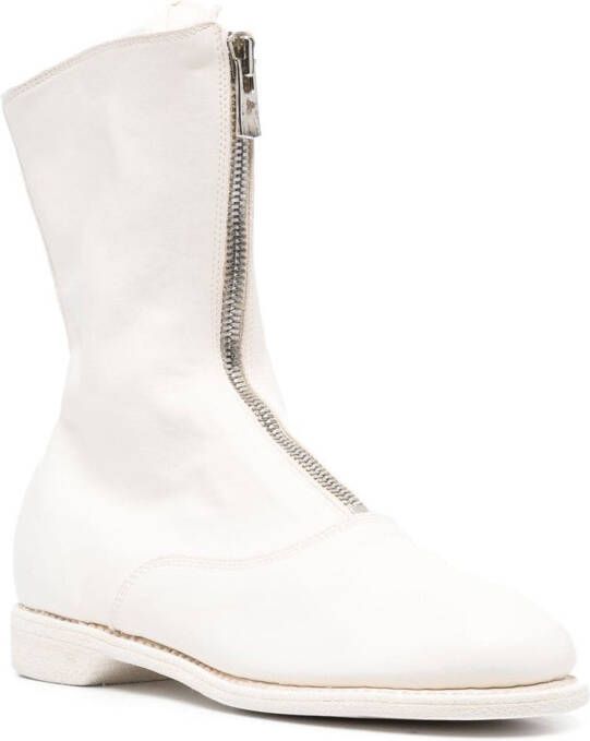Guidi round-toe leather boots White