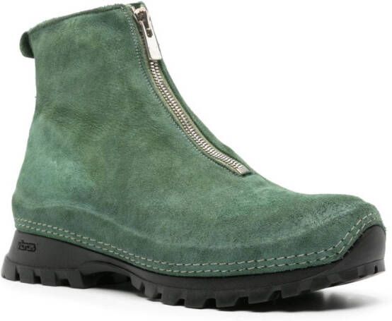 Guidi round-toe suede boots Green