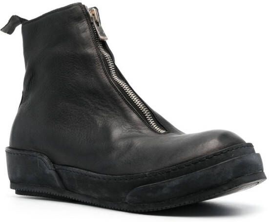 Guidi round-toe zip-up boots Black