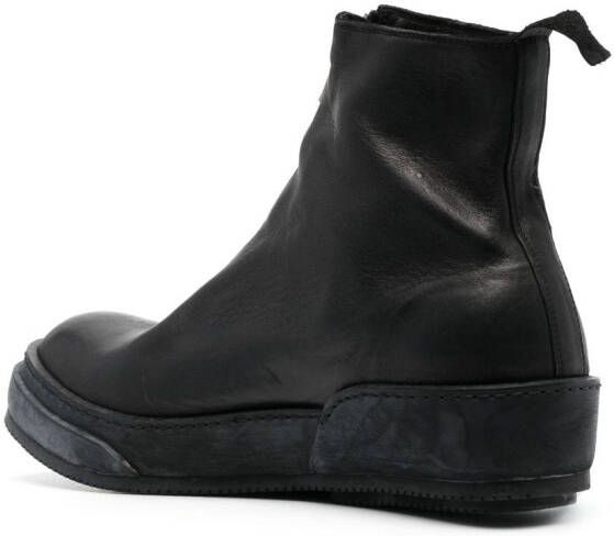 Guidi round-toe zip-up boots Black