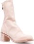 Guidi stack-heel leather ankle boots Pink - Thumbnail 2