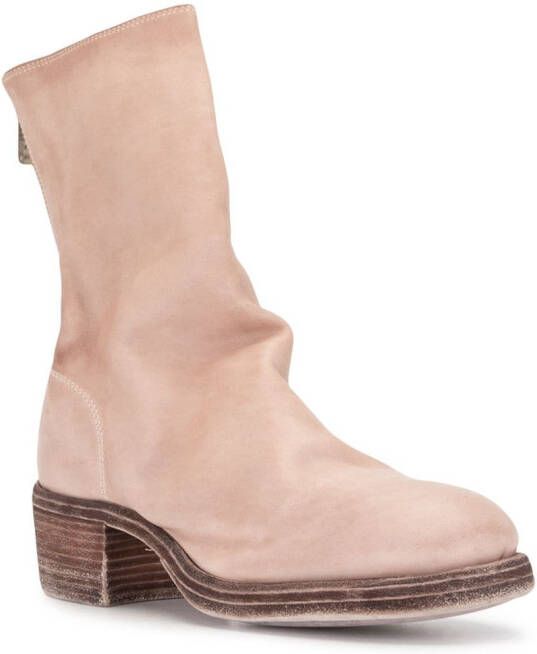 Guidi suede zip-up ankle boots Pink